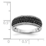 14k White Gold White and Black Diamond Band Ring