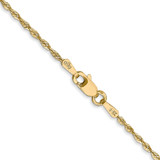 14K 14 inch 1.5mm Ultra Diamond-cut Rope with Lobster Clasp Chain