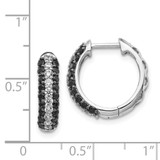 14k White Gold White and Black Diamond Hinged Hoop Earrings - EM-9E19ABEF-2725