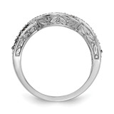 14k White Gold White and Black Diamond Twist Ring