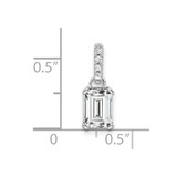 14K White Gold White Topaz and Diamond Pendant - PM-D0007E3C-4267