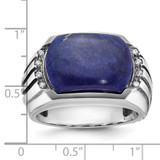 14k White Gold with Black Rhodium IBGoodman Men's Lapis and Diamond Ring Mounting