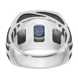 14k White Gold with Black Rhodium IBGoodman Men's Lapis Complete Ring