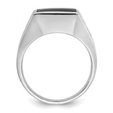 14k White Gold with Black Rhodium IBGoodman Men's Onyx Complete Ring - B8-AD729144-1267