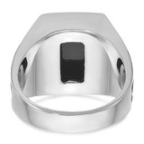 14k White Gold with Black Rhodium IBGoodman Men's Onyx Complete Ring - B8-AD729144-1267