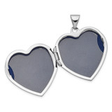 14K White Gold with Rose Rhodium 22mm Heart Locket