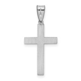 14k White Laser Etched Cross Charm - XR-7658D1D6-9057