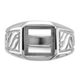 14k white men's onyx ring mounting