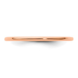10K Rose Gold 1.2mm Half Round Polished Stackable Band Size 7
