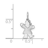 14k White Mini Girl Kiss Charm