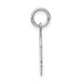 14k White Plain Medium.011 Depth Facing Left Engravable Girl Charm - XW-57A2BD32-5984