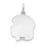 14k White Plain Medium.018 Depth Facing Right Engravable Girl Charm - XW-42FB9118-5473