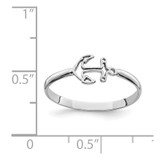 14K White Polished Anchor Ring