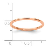 10K Rose Gold 1.2mm Half Round Polished Stackable Band Size 7.5