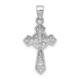 14K White Polished Cross Pendant - D4-F2F2595A-7337