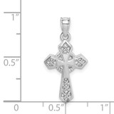 14K White Polished Cross Pendant - D4-F2F2595A-7337