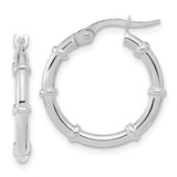 14K White Polished Fancy Hoop Earrings - TF-099D4FBA-1351