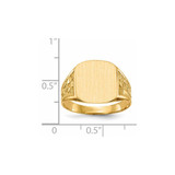 14k 14.0x12.5mm Closed Back Mens Signet Ring