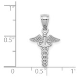 14K White Polished Medical Symbol Pendant