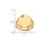 14k 14.0x16.0mm Open Back Diamond Mens Signet Ring Mounting