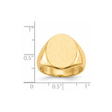 14k 14.0x17.5mm Closed Back Mens Signet Ring