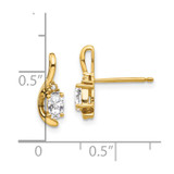 14k White Topaz and Diamond Post Earrings
