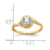 14k White Topaz and Diamond Ring - XB-CFDC9388-3052