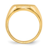 14k 14.5x17.5mm Closed Back Mens Signet Ring