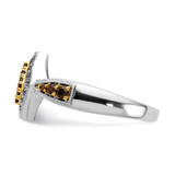 14k White w/Yellow Rhodium White and Champagne Diamond Ring