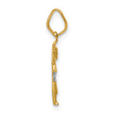 14k with Rhodium D/C Polished Baby Jesus Pendant