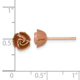 14k with Rose-tone Rhodium Brushed Rose Flower Post Earrings