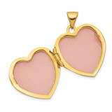 14K with White and Rose Rhodium LOVE Rose and Diamond Star 19mm Heart Locket