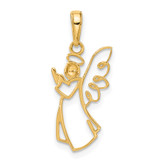 14K with White Rhodium D/C Angel Pendant - C4-0926B39C-4854