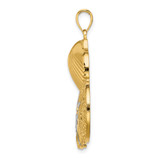 14k with White Rhodium Diamond-cut Scallop Starfish Sand Dollar Charm