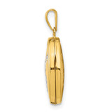 14k with White Rhodium Guardian Angel with Poem on Reverse 17mm Oval Locket