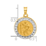 14K with White Rhodium Hollow St. Christopher Medal