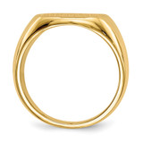 14k 15.0 x13.5mm Closed Back Mens Signet Ring