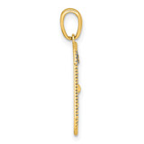 14k with White Rhodium Polished Blue Enamel Sun Moon and Stars Charm