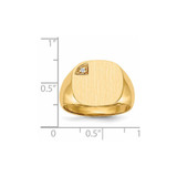 14k 15.0x15.0mm Closed Back AA Diamond Mens Signet Ring