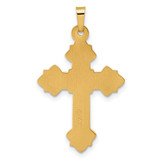 14k with White Rhodium Polished Fleur de Lis INRI Crucifix Cross Pendant - XR-62F1E599-2596