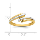 14k with White Rhodium Polished Size 7 Bypass Ring