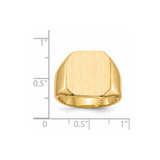14k 15.0x17.0mm Closed Back Mens Signet Ring
