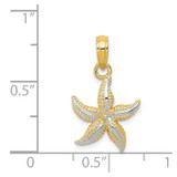 14K with White Rhodium Starfish Pendant - K2-718F5C16-6632
