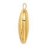 14k with White Rhodium Wave Diamond 27mm Heart Locket