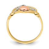 14k Yellow and Rose Gold w/Rhodium Love Heart Ring - K2-33DBFAAF-9785