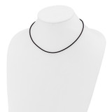 14k Yellow Clasp 2mm 16 inch Black Rubber Cord Necklace