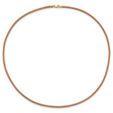 14k Yellow Clasp 2mm 16 inch Natural Leather Cord Necklace