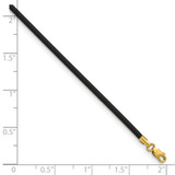 14k Yellow Clasp 2mm 18 inch Black Rubber Cord Necklace