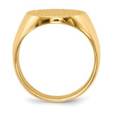 14k 15.5x19.0mm Closed Back Mens Signet Ring