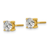 14k Yellow Gold 1 1/2 ctw Lab Grown Diamond VS/SI+ G+ Round 4 Prong Heavy Wt. Screwback Stud Earrings